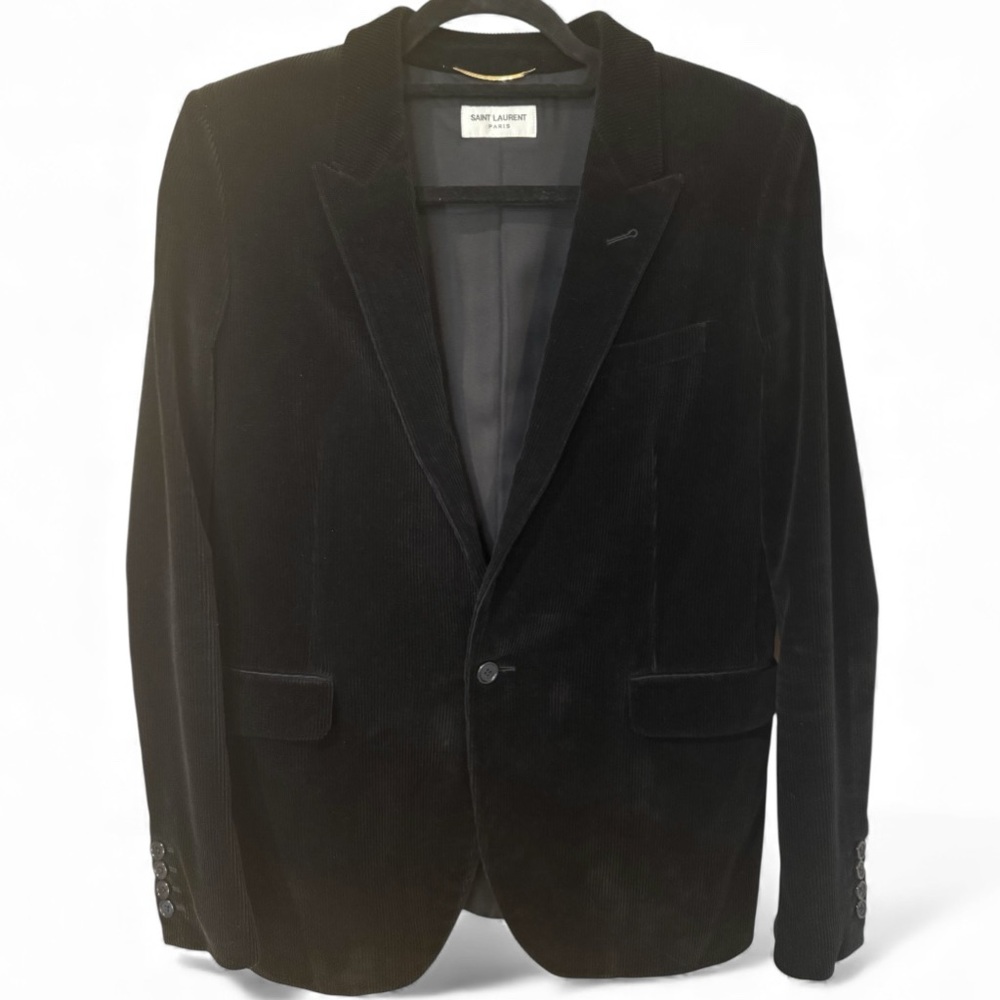 Saint Laurent Paris Black Corduroy Blazer – IT 40 / US 4–6 – Made in Italy